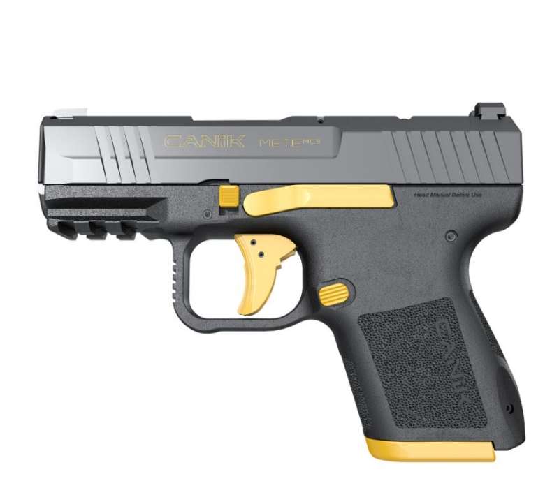 Canik METE MC9 Micro Compact 3.18" Barrel Matte Finish Black With Gold Accents Optic Ready Image 2