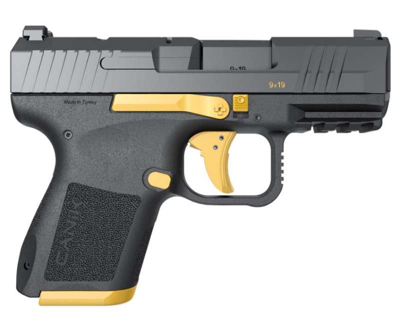 Canik METE MC9 Micro Compact 3.18" Barrel Matte Finish Black With Gold Accents Optic Ready Image 1